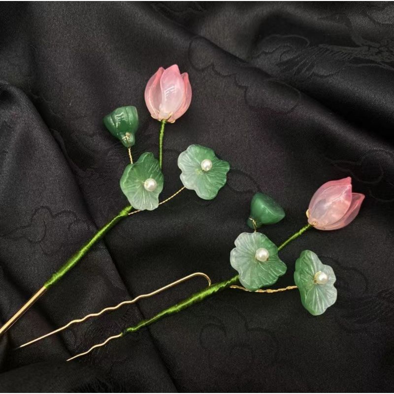 Set 10 lá sen 20x22mm -  - Nguyên liệu làm cài tóc cô dâu, cài tóc cổ trang thủ công, handmade DIY