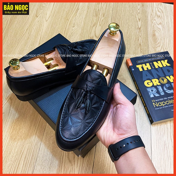 Giày lười nam da bò thật dập vân 3D thời trang⚡ Đế Cao Su Đúc 3cm✅ Hàng Xuất Dư ⚡ Mã K3889