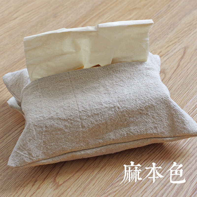 Hộp Đựng Khăn Giấy Bằng Vải Lanh Cotton Phong Cách Nhật Bản