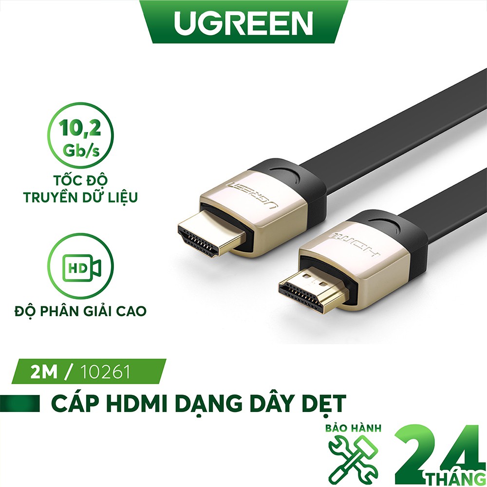 Dây HDMI dẹt hỗ trợ 3D, 2K*4K, độ dài từ 1-5m UGREEN HD123