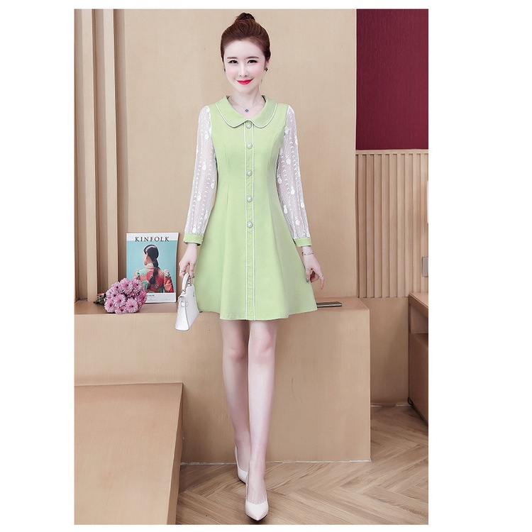 D7975 - Đầm xòe nữ dài tay hàng nhập