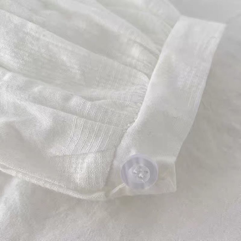 (Có Sẵn) Áo Babydoll Cotton Cổ Tròn Hoạ Tiết Kẻ Sọc Màu Xanh Baby Minipie