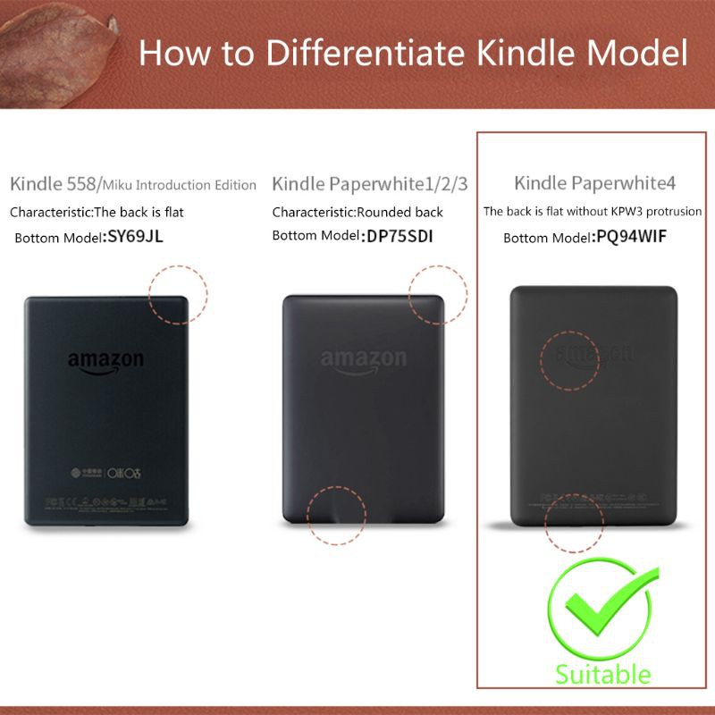 Bao da bảo vệ máy đọc sách nắp lật từ tính siêu mỏng cho Amazon Kindle Paperwhite 4
