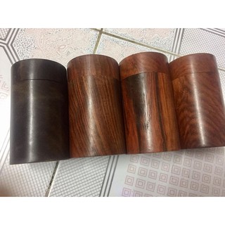 Lọ tăm trụ tròn gỗ trắc