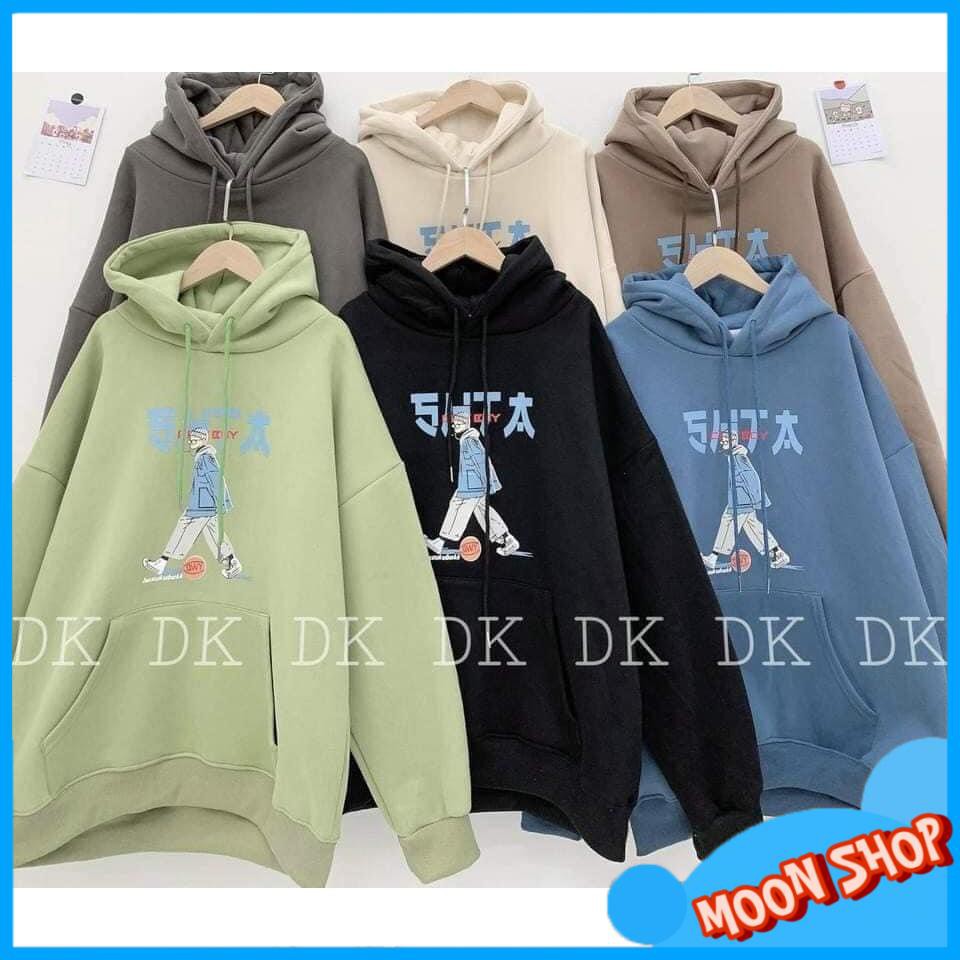 Áo Hoodie Nam Nữ Chữ Nhật Chất Nỉ Cotton From Rộng Nhiều Màu, Áo Hôdie Nữ Nhiều Màu