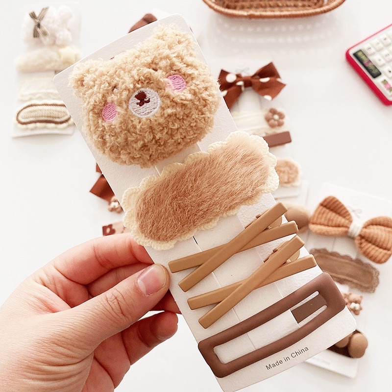 Set kẹp gấu hoạt hình cho bé gái