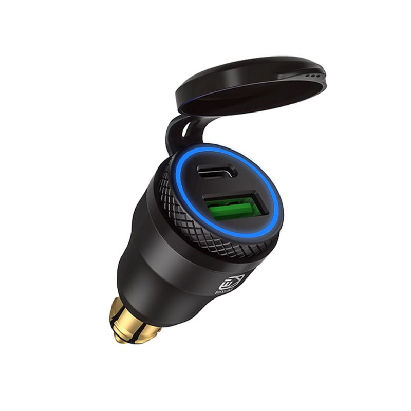 Tẩu Sạc Nhanh 3 0 Type-C Cổng USB Kép Cho Điện Thoại Dùng Trong Xe Hơi