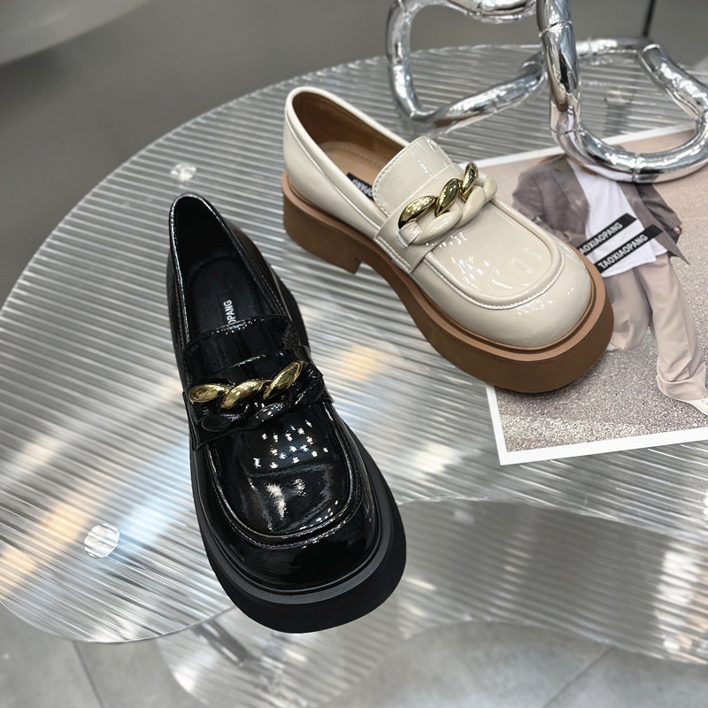 Giày lười IELGY da bóng đế dày siêu nhẹ thời trang cho nữ