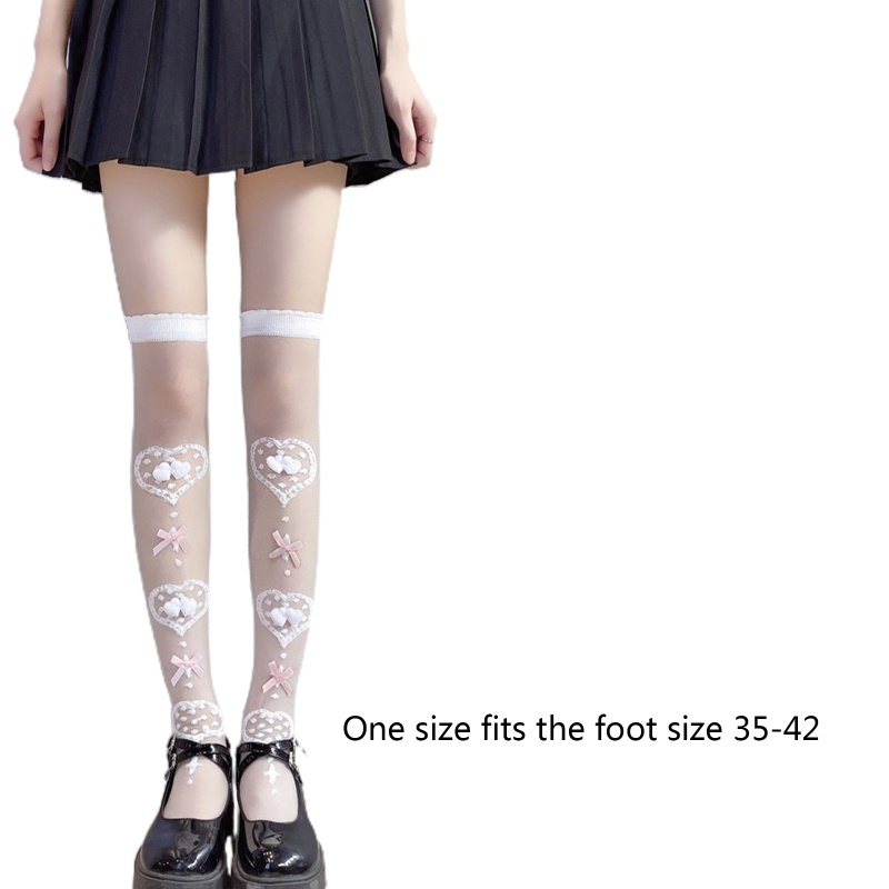 Tất Dài Qua Gối Đính Nơ Phong Cách Lolita Cho Nữ