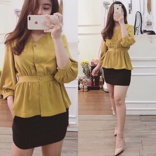 Áo sơ mi cách điệu cổ V