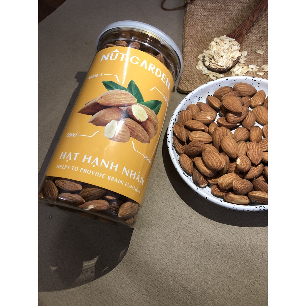 Hạt Hạnh Nhân Rang Nut Garden - Almonds Nhập Khẩu Mỹ, Rang Nguyên Vị, Đã Được Bóc Vỏ - 250gr, 500gr