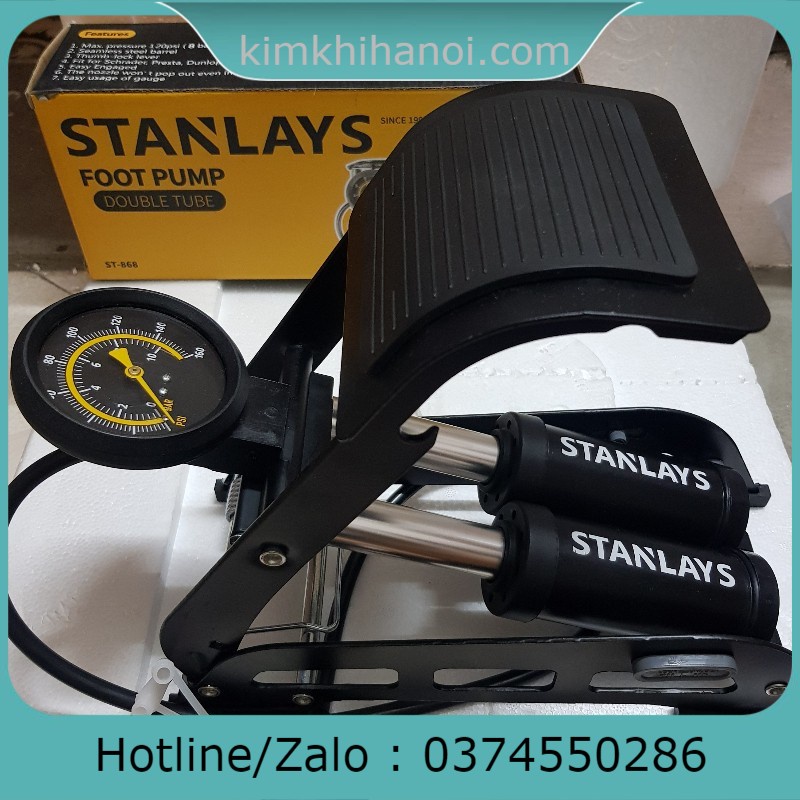 [Bảo Hành 1 năm]Bơm Đạp Chân Đa Năng Mini Cho Ô Tô Xe Máy 2 Xilanh Nhập Khẩu Và Phân Phối Bởi Stanlay,bơm 2 ống tiện lợi