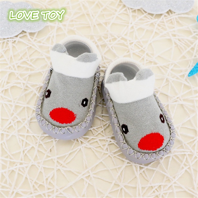 Giày vớ đế mềm chống trượt họa tiết hoạt hình cho bé sơ sinh