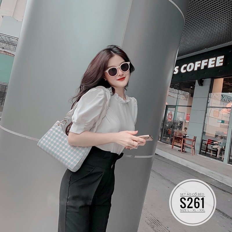 Bigsize Set áo cổ bèo S261