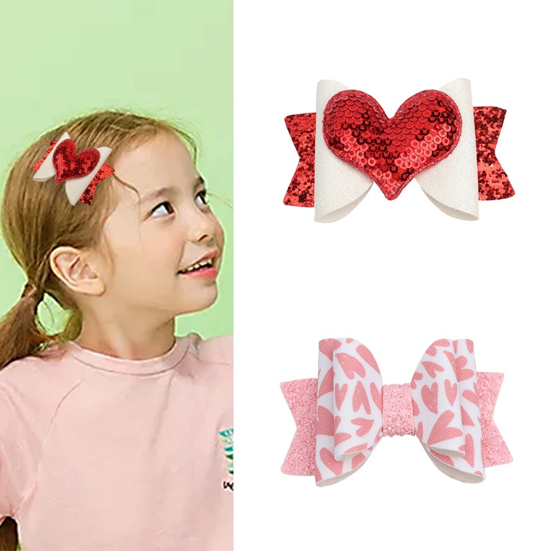 Kẹp Tóc Hình Nơ Đính Kim Sa Lấp Lánh Dễ Thương Cho Nữ