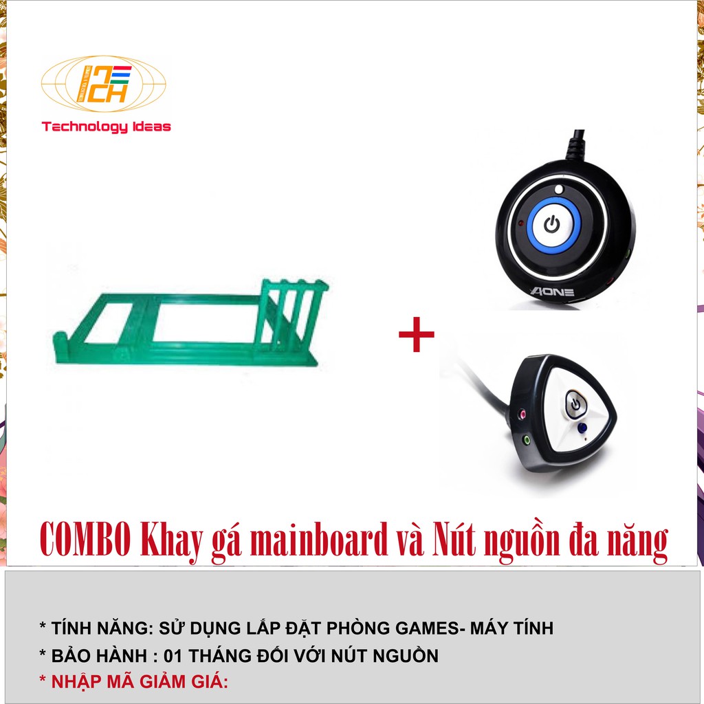 Combo khay gá lắp mainboard + nút nguồn Aone