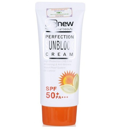 Kem Chống Nắng Benew BENEW PERFECTION SUN BLOCK CREAM SPF 50 PA +++ Hàn Quốc Trắng Da, Bật Tông, Kiềm Dầu 50ml/Hộp