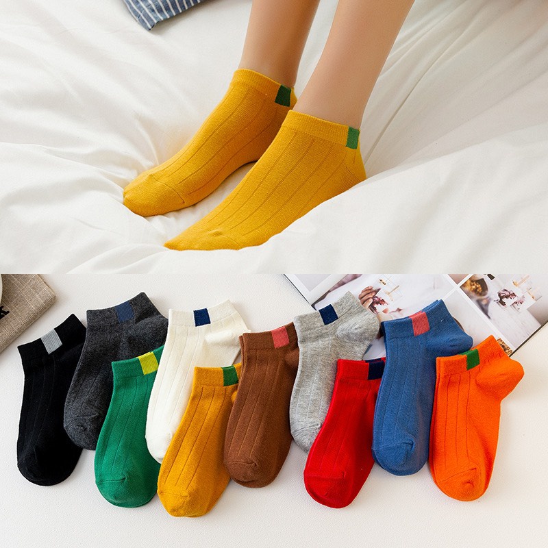 Set 10 Đôi Tất Cổ Ngắn Vintagee Kháng Khuẩn ( Nhiều màu )