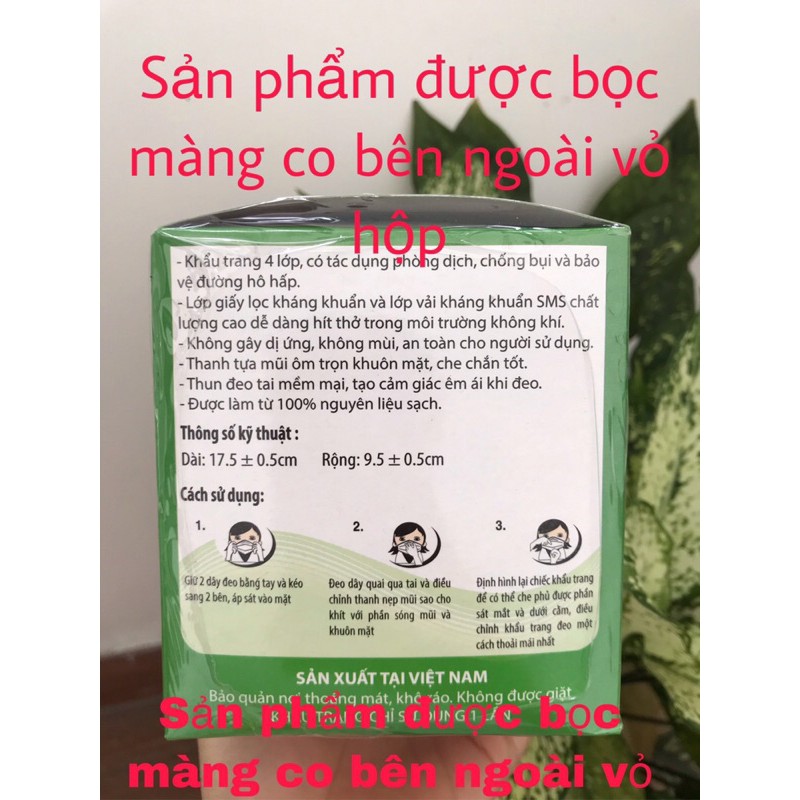 Khẩu trang y tế tiệt trùng từng cái bao kít Khánh An 1 hộp 50 cái 4 lớp