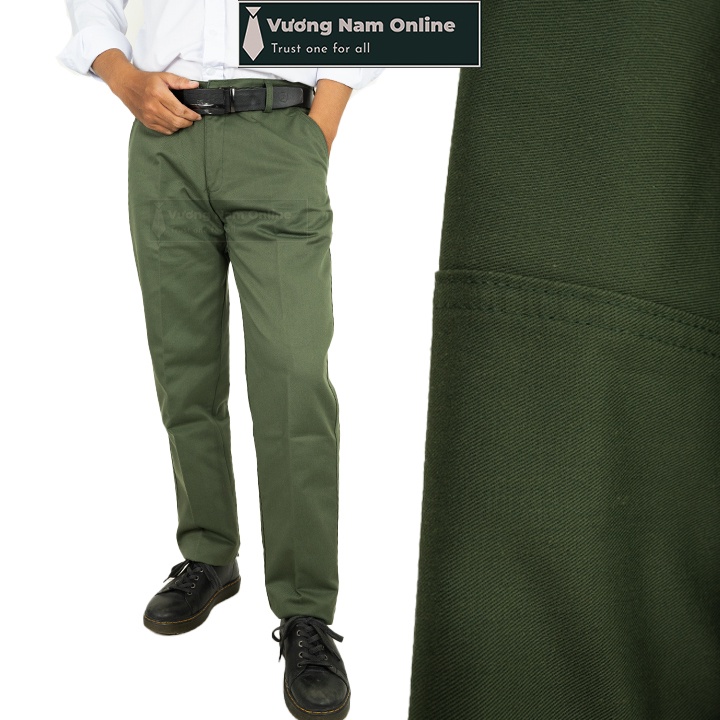 Quần kaki nam trung niên đẹp ống suông cao cấp vải dày form chuẩn big size VN42C