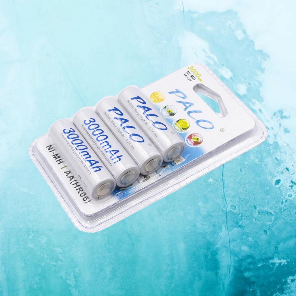 Pin Sạc AA Palo Dung Lượng Cao 3000mah Cao Cấp - Pin Tiểu Vỉ 4 Viên Chính Hãng - Pin AA Sạc Lỗi 1 Đổi 1 Trong 7 Ngày