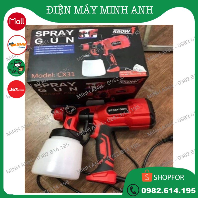 Súng phun sơn cầm tay dùng điện đẹp - 550W -  Hàng Nhập Khẩu - Chất Lượng Cao