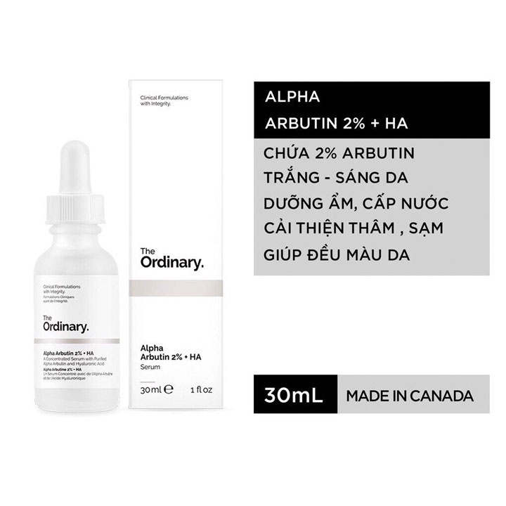 [HÀNG AUTH] Serum The Ordinary Alpha Arbutin 2% + HA, tinh chất dưỡng trắng da giảm thâm