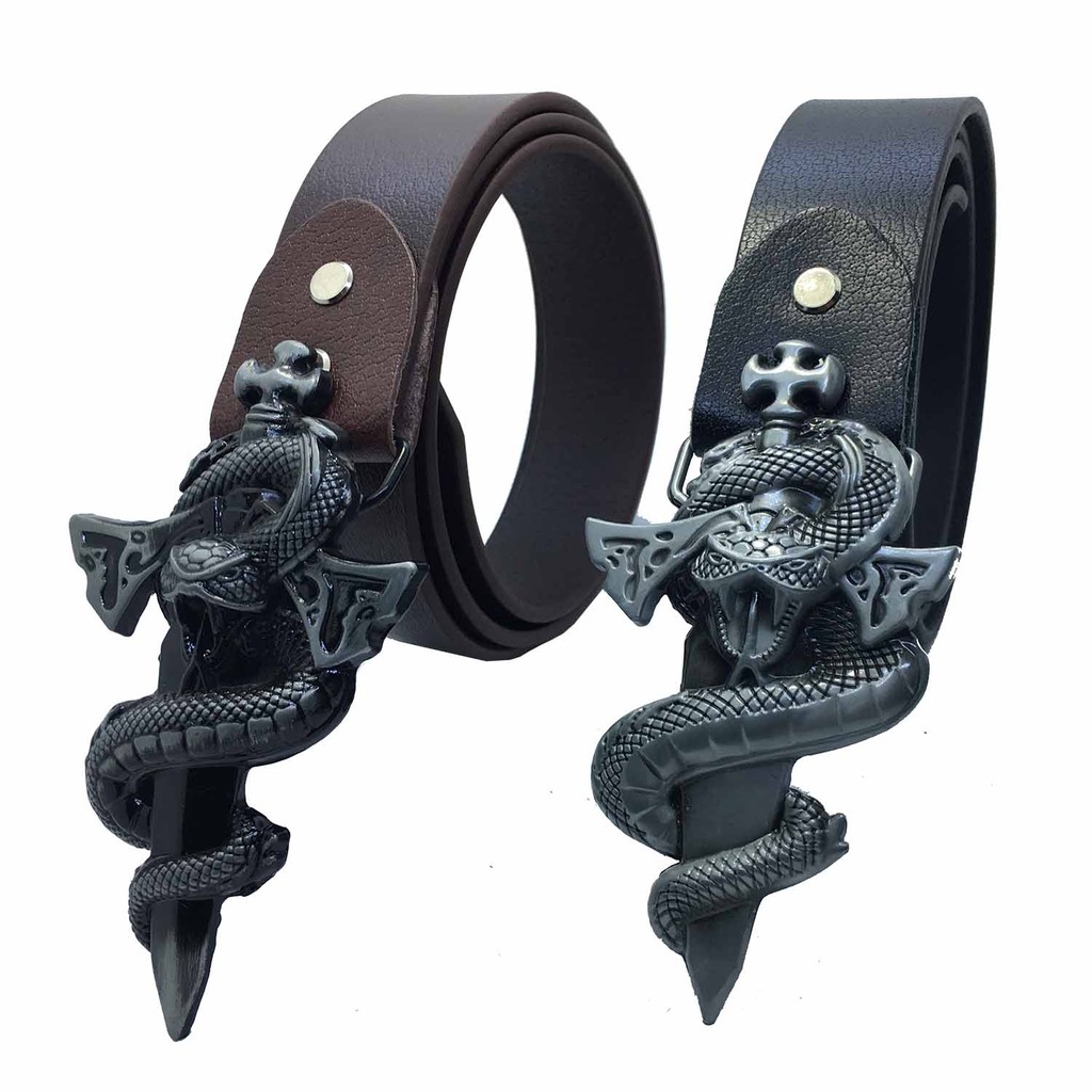 Thắt Lưng Nam Da Bò Khóa Kiếm &amp; Rắn DLKRK_01