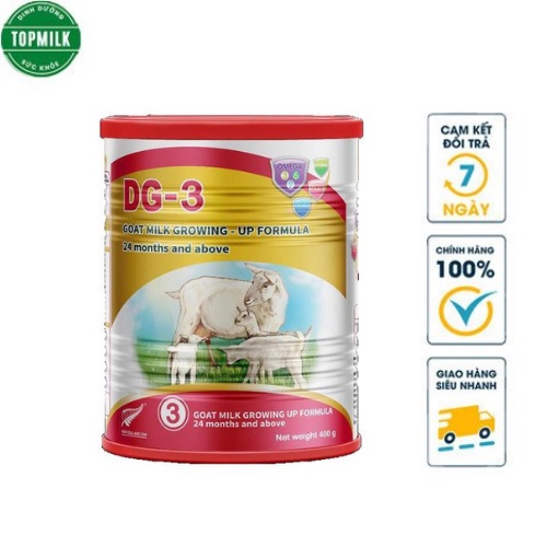 Sữa Dê DG Số 3 Hộp 400gram Cho các bé bị dị ứng sữa bò và chậm tăng cân