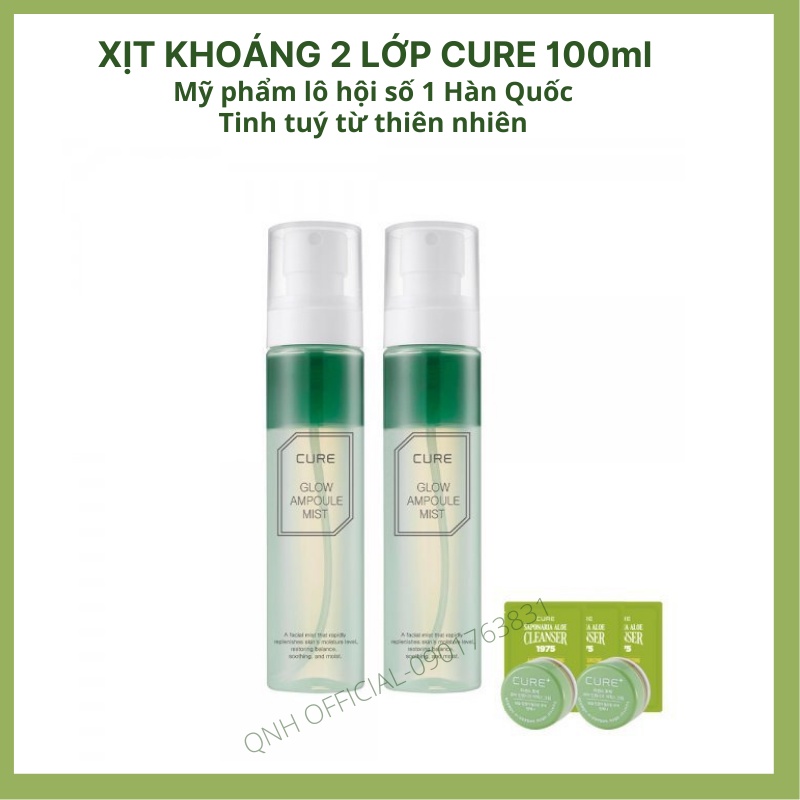 Xịt Khoáng 2 Lớp CURE Glow Ampoule Mist 100ml