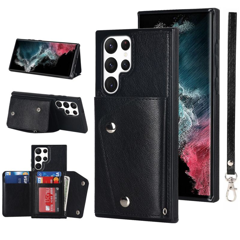 Ốp Điện Thoại Da Kiểu Ví Lật Có Dây Đeo Cho Samsung Note 20 Ultra Note 20 Note10 Note10 Plus Note9 8