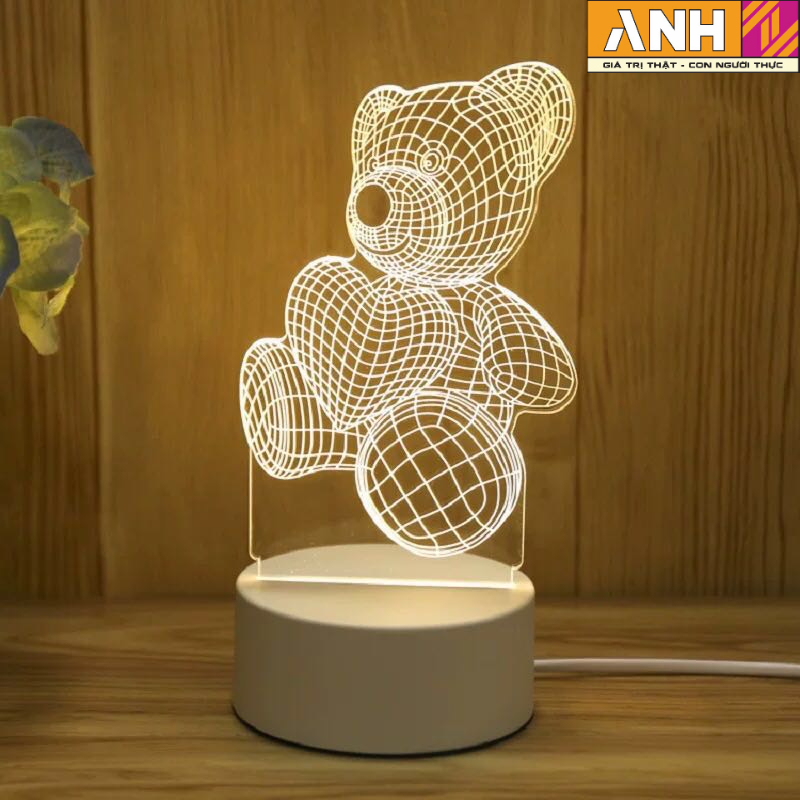 Đèn ngủ LED 3D trang trí - quà tặng độc đáo (Đầu cắm USB)