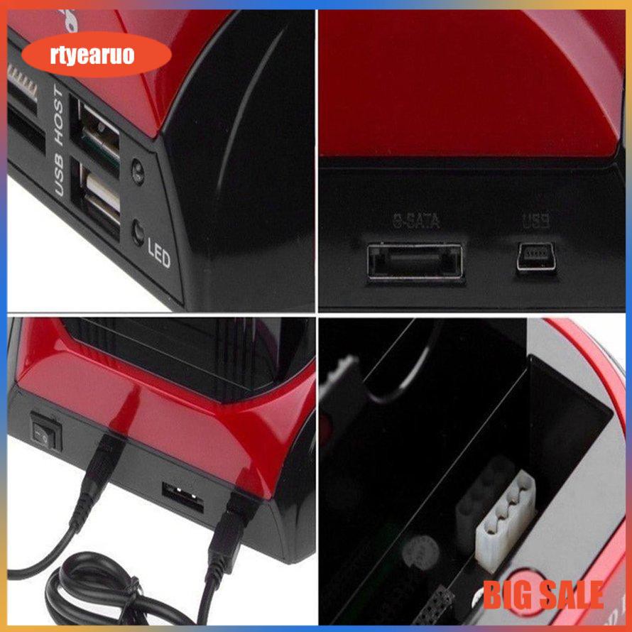 Docking box hdd đa năng 2.5"/3.5" Dual SATA IDE USB 2.0 Hub US/EU Plug 875D-J