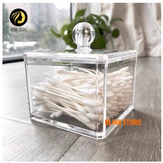 Hộp Đựng Tăm Bông 1 Ngăn Giá Rẻ Trong Suốt Mica Cao Cấp