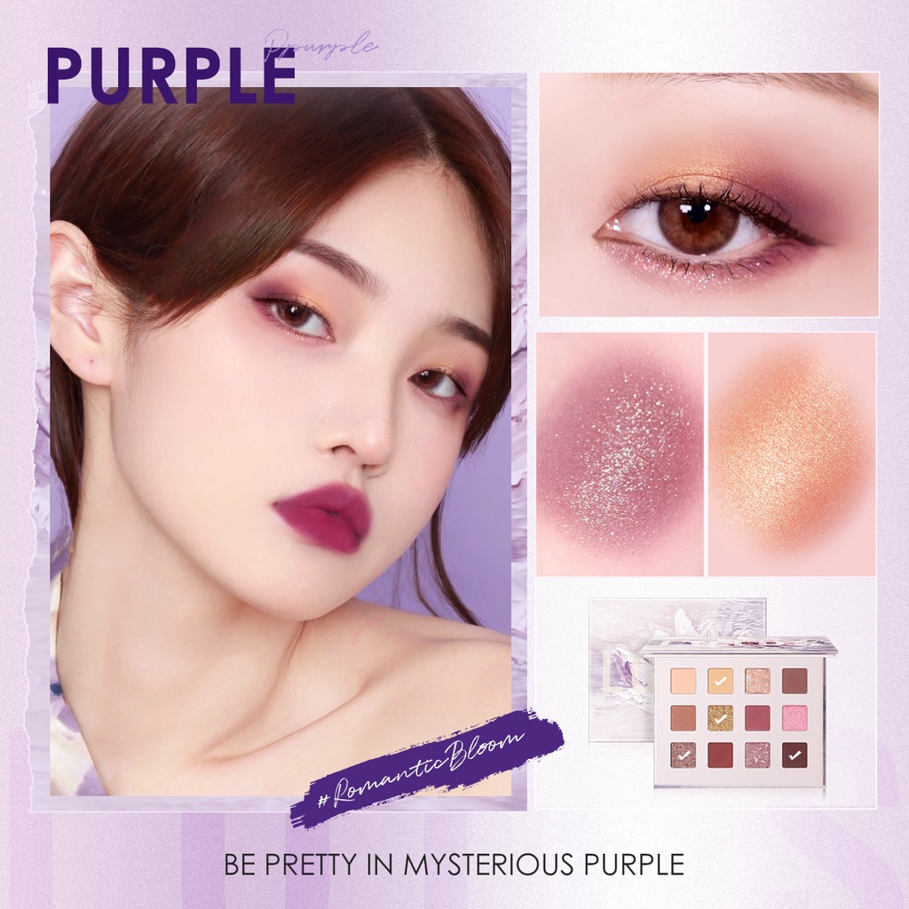Focallure RomanticBloom Jasmine 12 shades eyeshadow palette Fine and smooth powder Matte Texture 15g | BigBuy360 - bigbuy360.vn