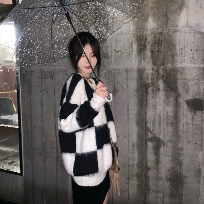  Áo Sweater Dệt Kim Tay Dài Hở Vai Họa Tiết Kẻ Sọc Phong Cách Hàn Quốc Thời Trang | BigBuy360 - bigbuy360.vn