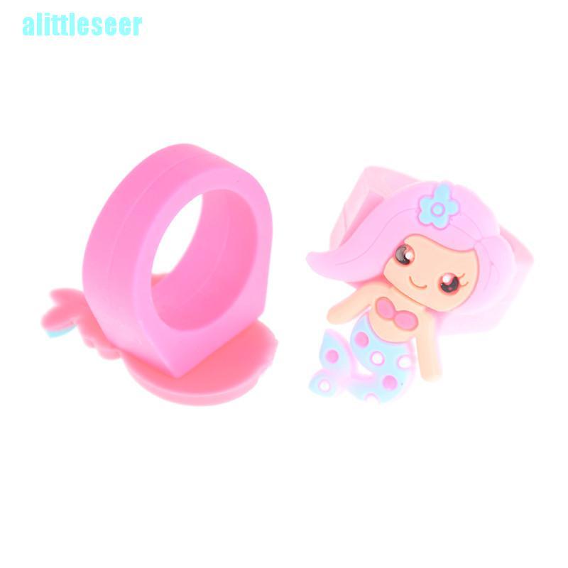 Set 5 Nhẫn Silicone Hình Nàng Tiên Cá Cho Bé