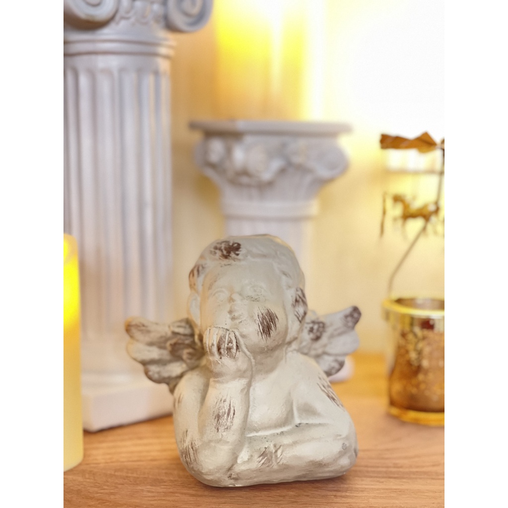 Tượng thiên thần cupid mini phong cách Bắc Âu cổ điển  decor nhà cửa, trang trí bàn làm việc