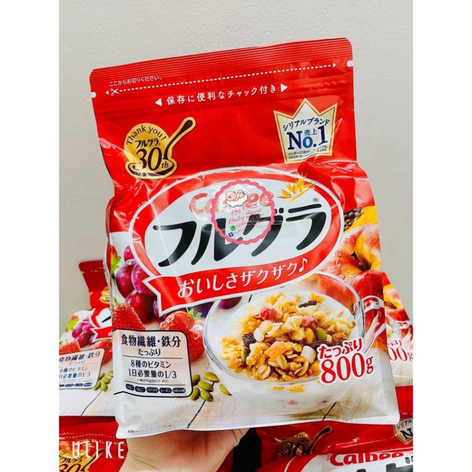 Ngũ Cốc Trái Cây Calbee Đỏ 800g Nhật Bản [HSD T5/2022] | BigBuy360 - bigbuy360.vn