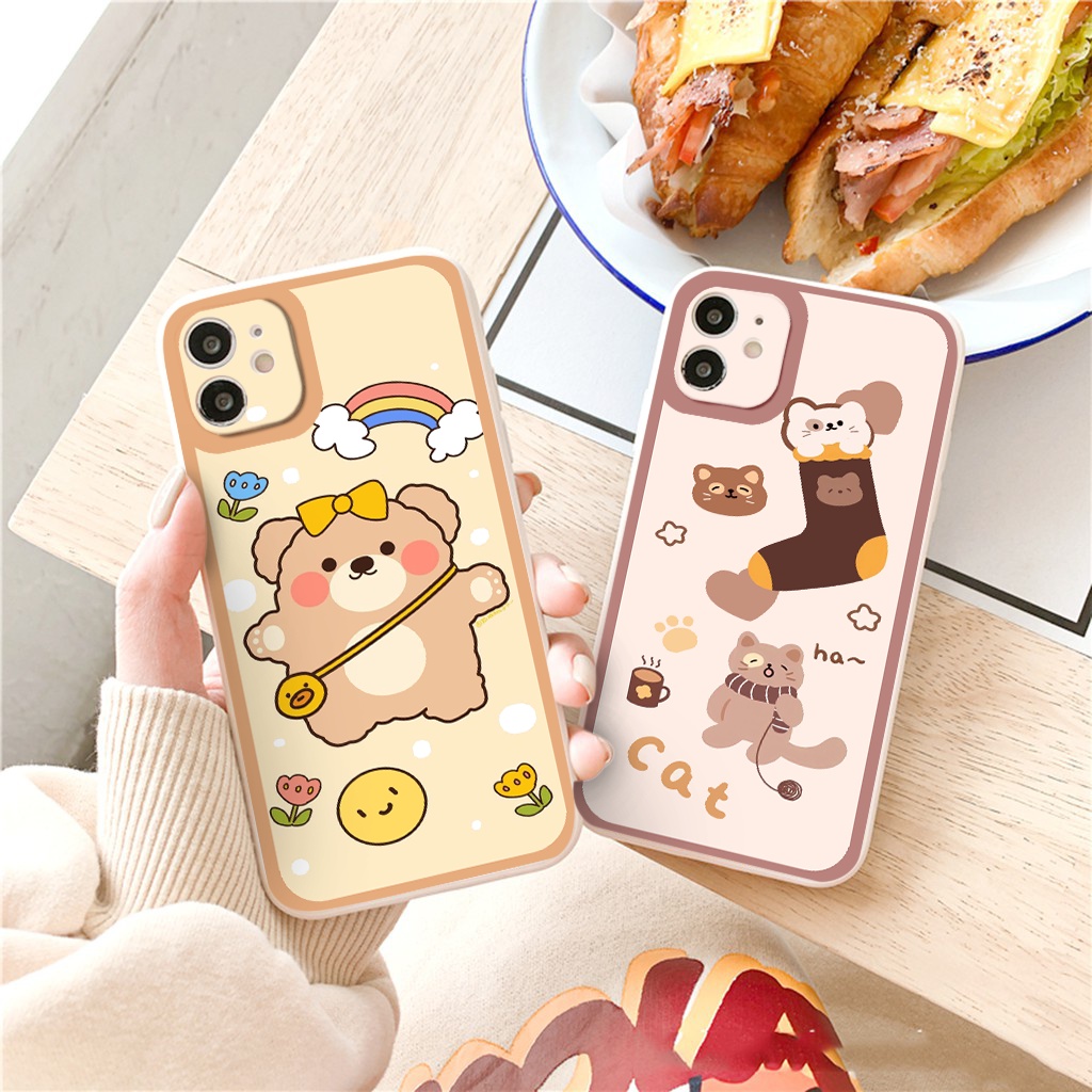 Ốp iphone hot trend hoạt hình nghộ nghĩnh vuông cạnh ốp lưng iphone 6splus/7plus/8/8plus/xr/12/13/pro/max/plus/ tr1189