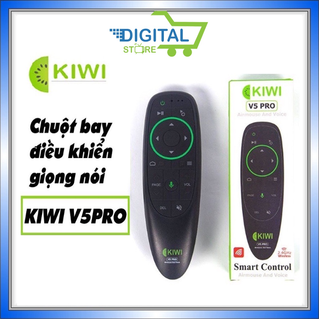 Chuột bay điều khiển giọng nói Kiwi V5 Pro [ Chính Hãng], điều khiển voice bay cho box androi 7 trở lên