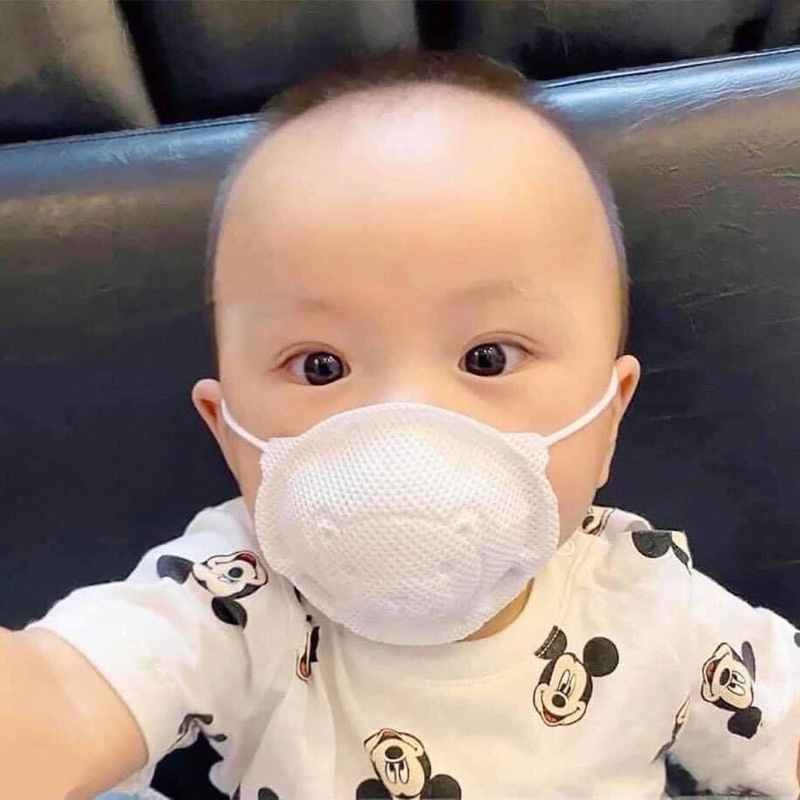 ( Túi 3 Chiếc) Khẩu Trang Gấu Unimask Cho Bé Có Nút Điều Chỉnh Bao Kín Mặt