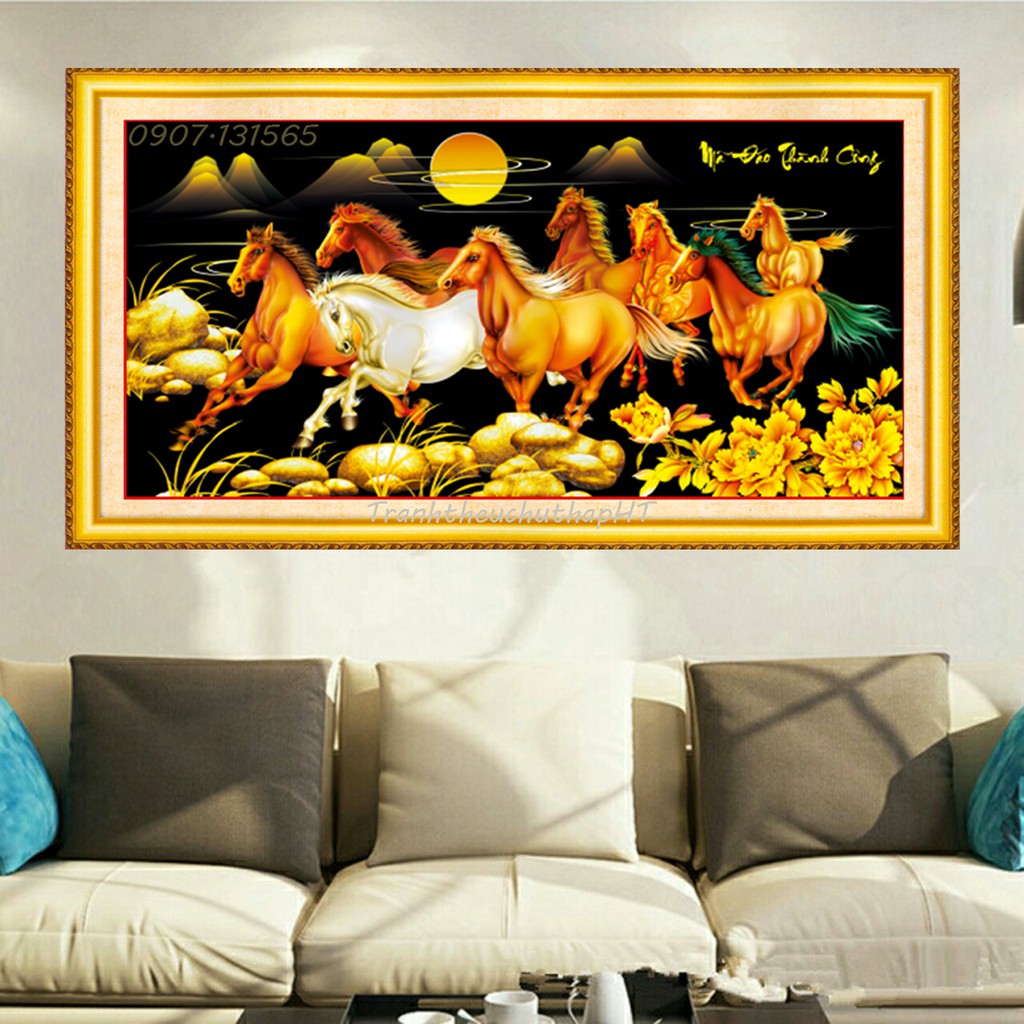 Tranh thêu chữ thập mã đáo thành công LV3123 - size: 84*46cm (tự thêu)