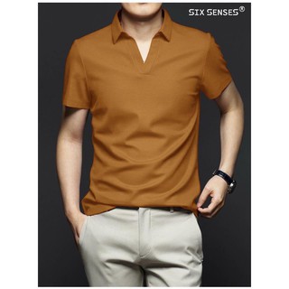 Áo thun nam có cổ mã POLO CỔ V MÀU NÂU - chất thun cá sấu cotton 100% đang h
