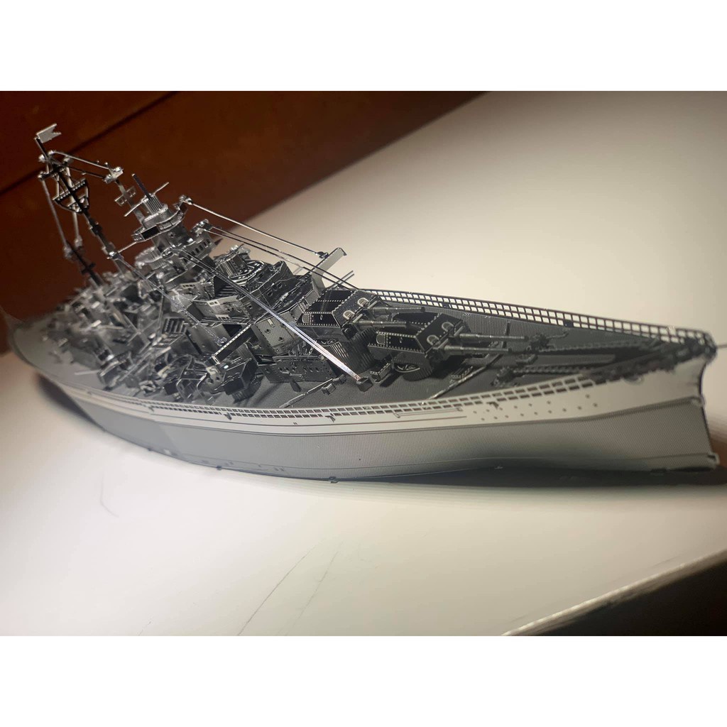 Chưa Ráp Mô Hình Thép 3D Tàu Chiến Thiết Giáp Hạm Hải Quân Đức Piececool Bismarck Battleship