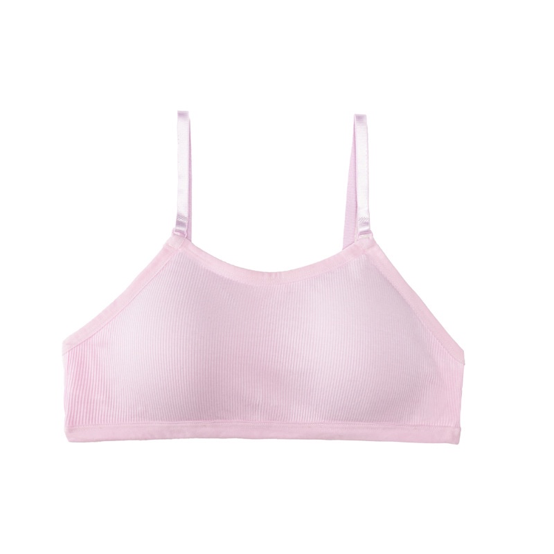 Áo Ngực Thể Thao cotton Không Đường May Màu Trơn Dành Cho Học Sinh Trung Học Nữ Tuổi Teen