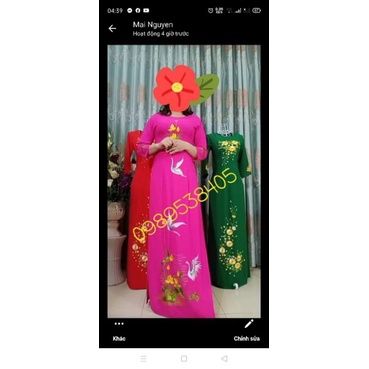 Áo dài tằm ý thêu