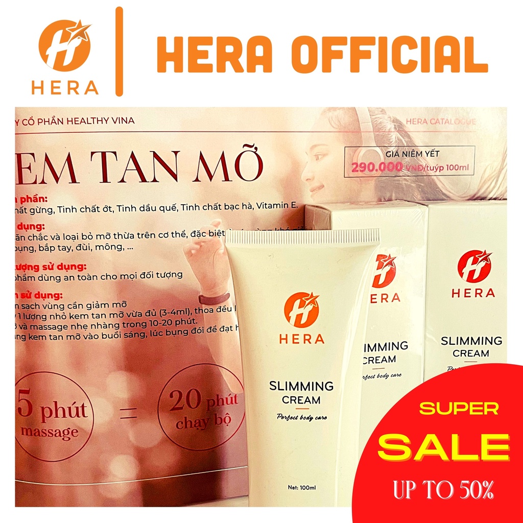 [CHÍNH HÃNG] Kem tan mỡ bụng HERA Slimming Cream Gel giảm mỡ siết eo thon gọn giảm cân an toàn hiệu quả