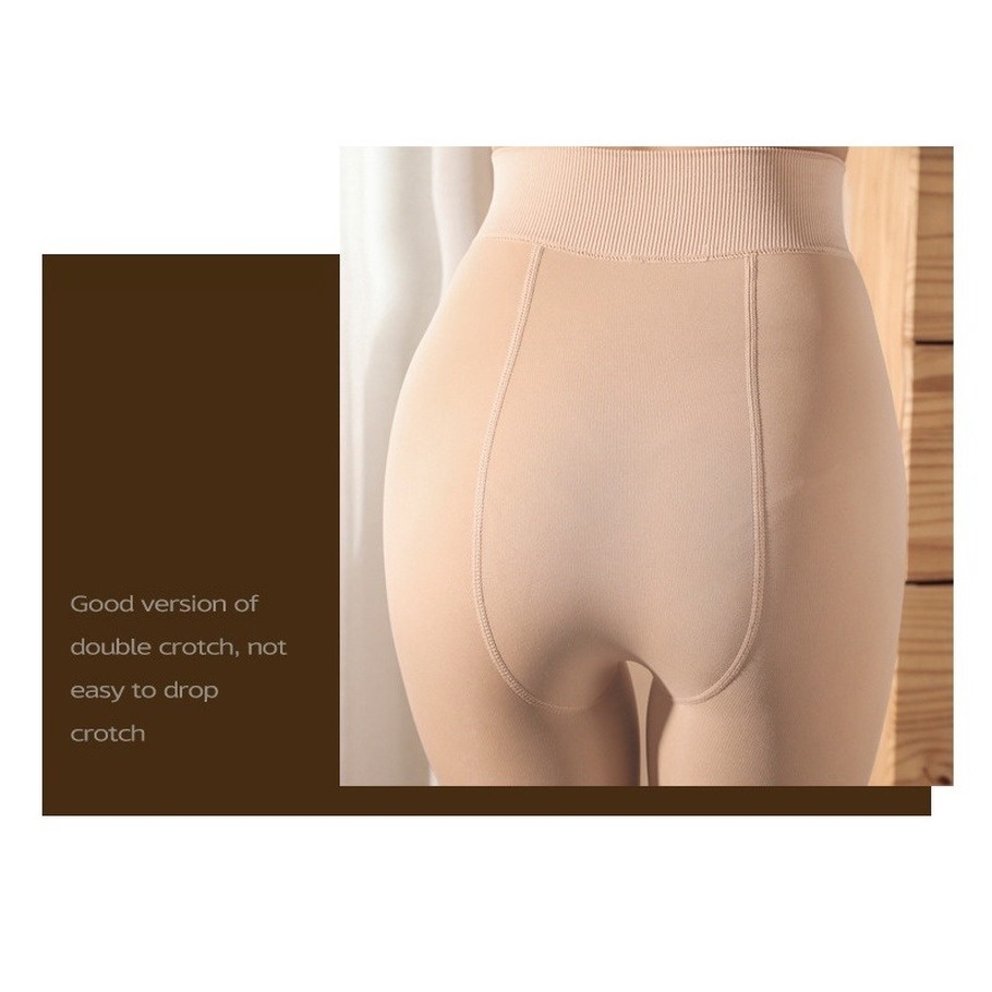 Quần Legging Nhung Màu Trơn Lưng Cao Không Đường May Giữ Nhiệt Thời Trang Cho Nữ