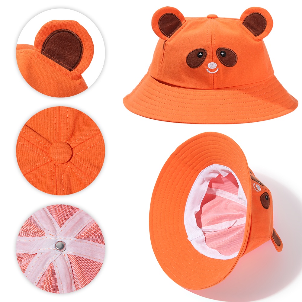 Mũ xô cotton chống nắng in hình gấu trúc dễ thương xinh xắn thời trang xuân hè cho nam và nữ